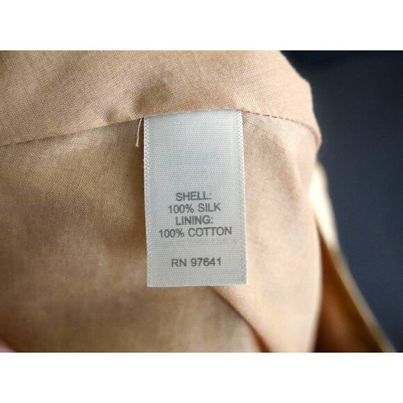 NWOT J.Jill 100% Silk Floral Abstract Skirt Yellow Red 12 - Picture 4 of 4